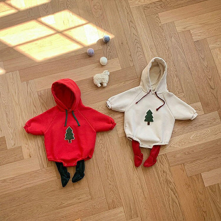 子供服 クリスマス ロンパース ベビー パーカー 66 73 80 90 女の子 男の子 トップ...