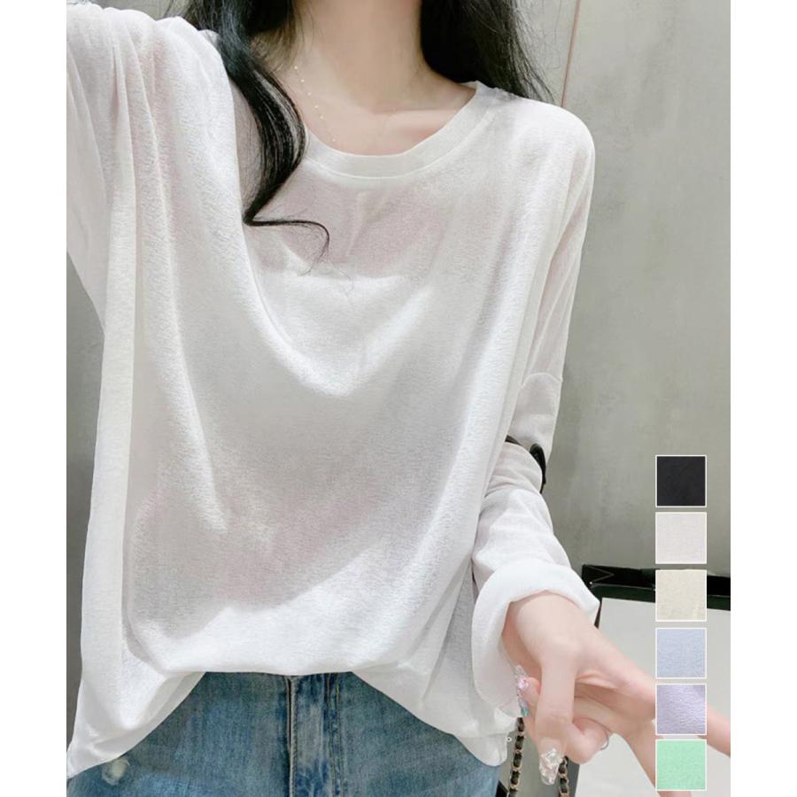 Rakuten - シアートップス重ね着クルーネックTシャツ
