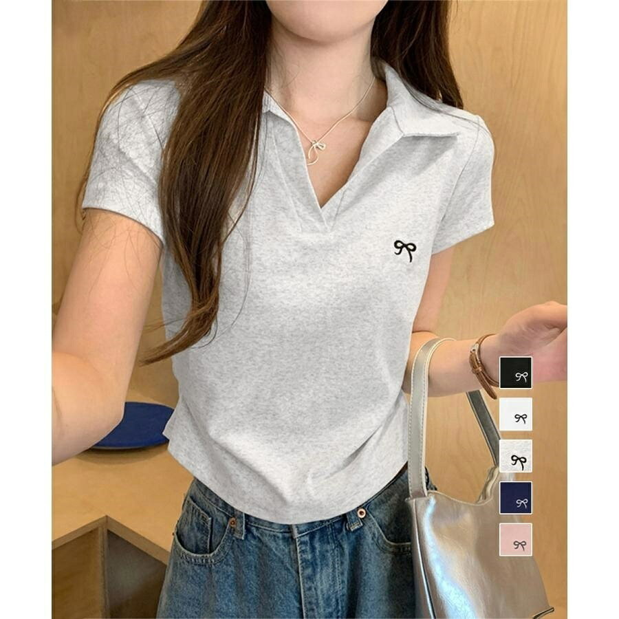 樂天商城 - Vネックポロシャツ レディースTシャツ夏