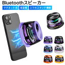 ワイヤレススピーカー マグネット式 小型 スマホスタンド 2WAY Bluetooth 110g ポータブルスピーカー 高音質 大音量 ブルートゥース おしゃれ ハンズフリー 軽量 コンパクト 音楽再生 浴室 キッチン 冷蔵庫 ダンス 動画配信 アウトドア ストラップ付き