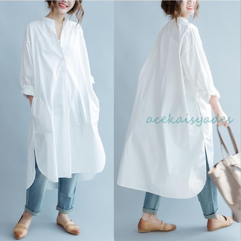 シャツワンピースホワイトブラウスロ...