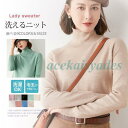 レディース秋服 ニット トップス 洗える ハイネック レディース セーター 長袖 トップス 秋冬 インナー 30