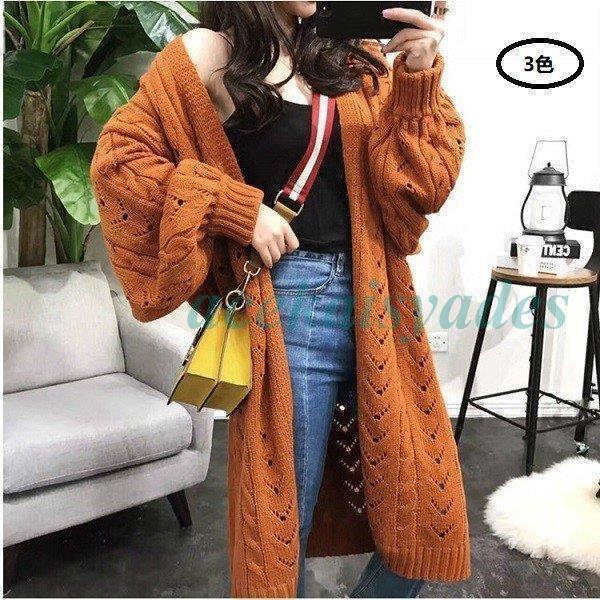 ニットカーディガン 超ロング レディース 秋 冬 カーディガン ニットソー 厚手 アウター 秋コート ニット 長袖 大きいサイズ ロングカーディガン 前開き