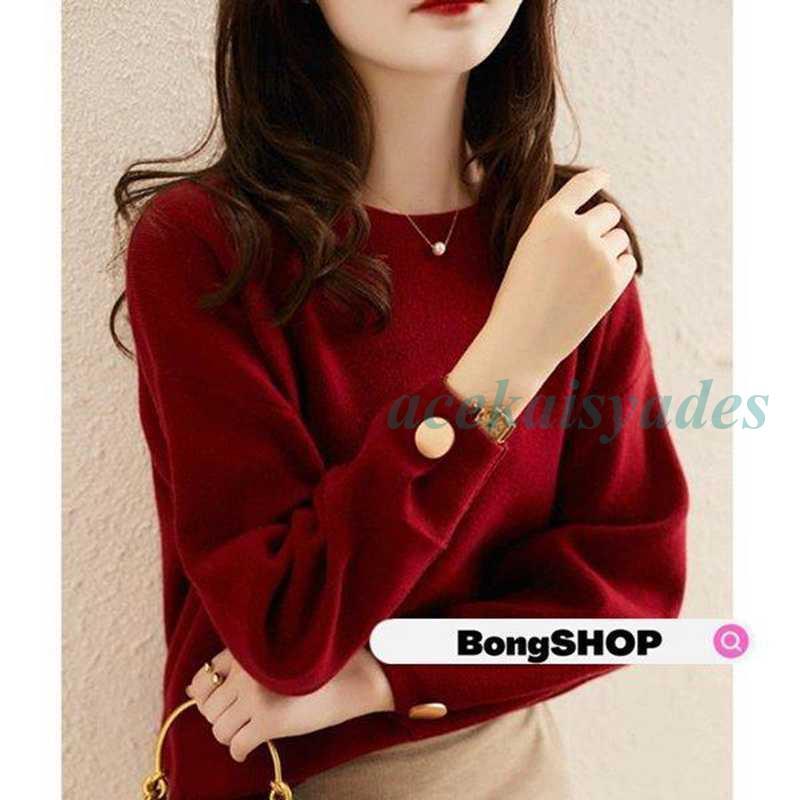 ニットセーター レディース 秋 冬 40代 長袖 トップス 丸襟 無地 セーター カットソー ニットウェア 大きいサイズ おしゃれ 大人 暖かい 着痩せ OL 新品