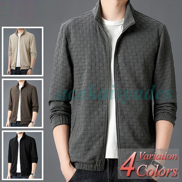 「2024新品発売」 カーディガン メンズ ジップカーディガン綿 コットン ジップアップ 大きいサイズ 40代 50代