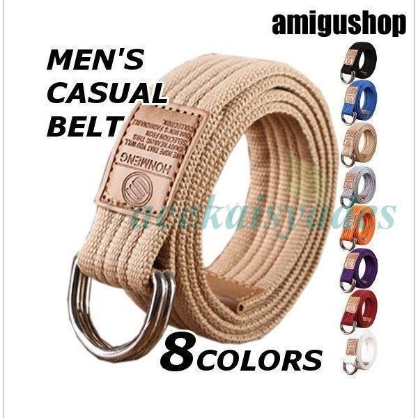 ベルト メンズ おしゃれ リングベルト 帆布 チノパン デニム シンプル ジーンズ カジュアル 黒 秋 春 40代 50代
