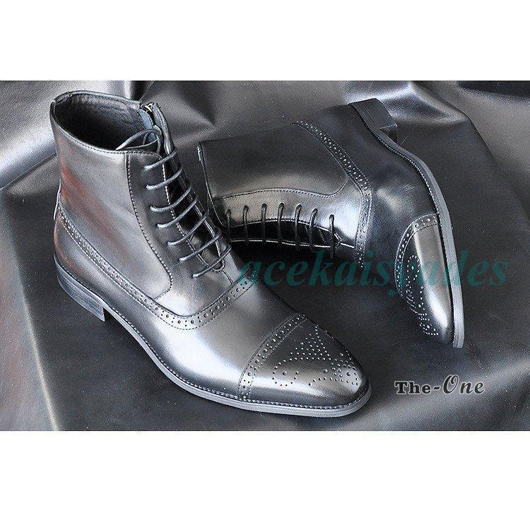 カントリーブーツ メンズ ブーツ 紳士靴 レースアップ サイドファスナー おしゃれ シューズ 靴 革靴