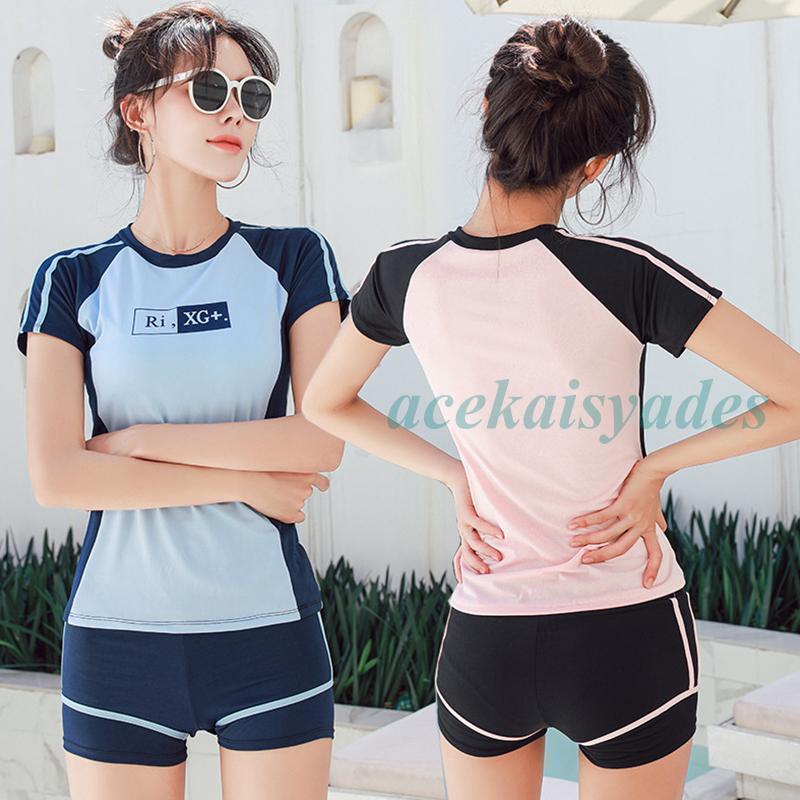 フィットネス水着 レディース 半袖 カバーアップ水着 セパレート かわいい ママ水着 ミセス 大人 体型カバー オトナ女子 レイヤード