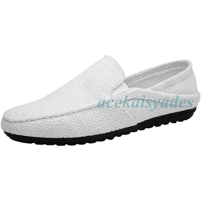 メンズ リネン スリッポン スニーカー ドライビングシューズ かかとが踏める靴 ビジネスシューズ 紳士靴 カジュアル 軽量 通気性