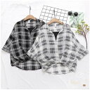 ブラウス レディース シャツ 半袖 チェック トップス キャミソール 2枚セット ゆったり 半袖シャツ 夏服 おしゃれ カジュアル 夏