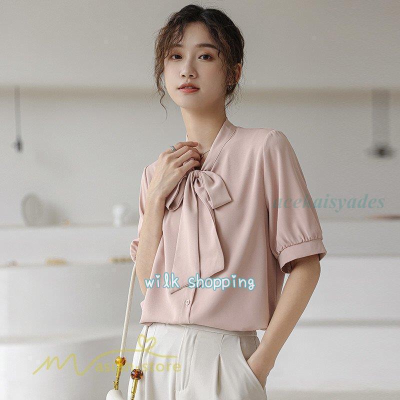 ブラウス きれいめ 女性着 レディース 夏コーデ 無地 着回し 日常感 カジュアル Vネック 5分袖 ビジネス オフィス フォーマル 着痩せ 通勤通学 春 夏 コーデ