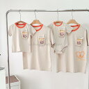 親子コーデ ベビー 赤ちゃん ペアTシャツ リンクコーデ 兄弟 姉妹 家族写真 お揃いコーデ 記念撮影 おしゃれ 家族 親子服 ロンパース カバーオール 半袖Tシャツ