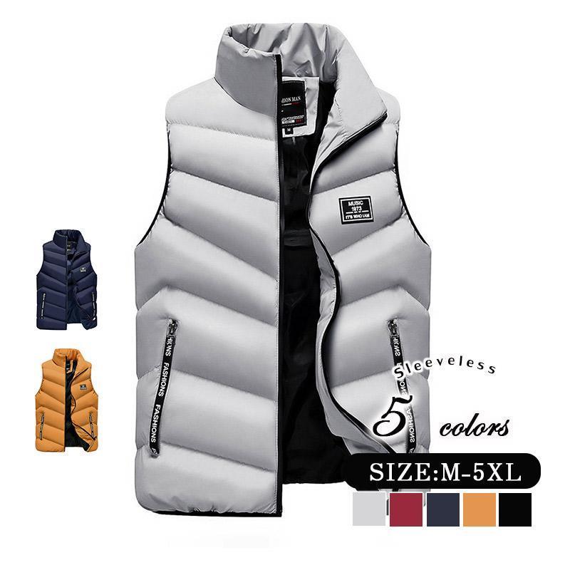 ダウンベスト メンズ 保温　中綿 ベスト ベスト 袖なし ジャケット おしゃれ 男性 アウター デザイン ..