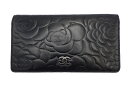 CHANEL(シャネル)カメリアエンボス 長財布 A36544 ラムスキン 金具 13番台8桁 外箱・カード付【中古】【人気】【お買い得】5963.