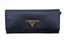 PRADA(プラダ）二つ折り長財布　1MH132　NERO　サフィアーノ　ブラック　箱・カード付　【中古】【人気】【お勧め】5451.