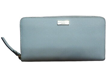 kate spade (ケイトスペード）ラウンド長財布　ライトブルー　PVC　【中古】【人気】【お勧め商品】5129.