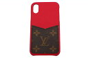 LOUISVUITTON(ルイヴィトン)スマホカバー レッド/モノグラム BC 41 X/XS クロス・袋付き【中古】【人気】【美品】8052.