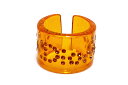 Dior (ディオール) クリアーリング ラインストーン オレンジ 袋付き【中古】【人気】【美品】2574.