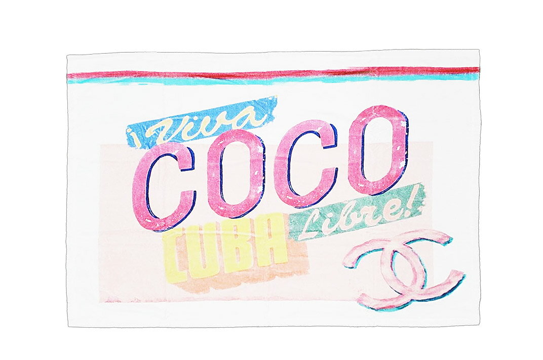 CHANEL(シャネル)ココキューバ リブレ ビーチタオル コットン ピンク 【中古】【人気】【未使用品】1634.