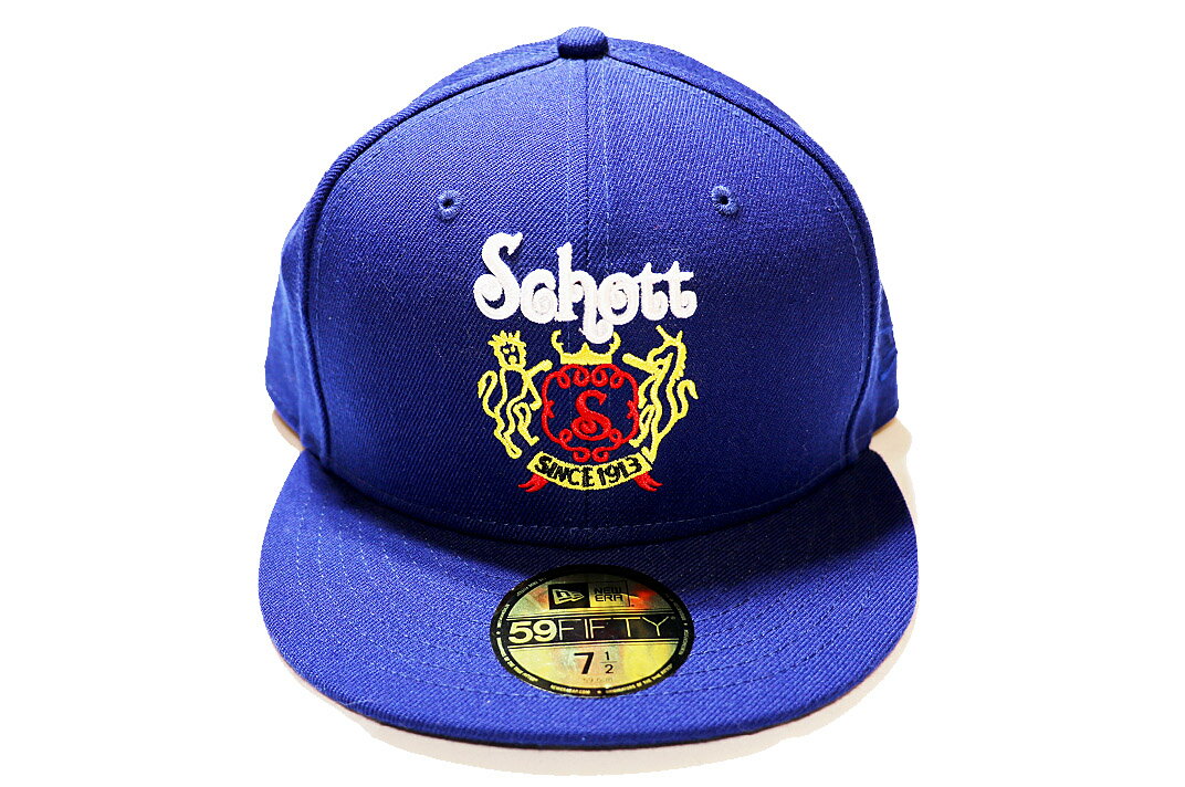 Schoot(ショット）　キャップ　SCHOTT NEWERA59FIFTY サイズ 7 1/2　ブルー【中古】【人気】【未使用品】1823.