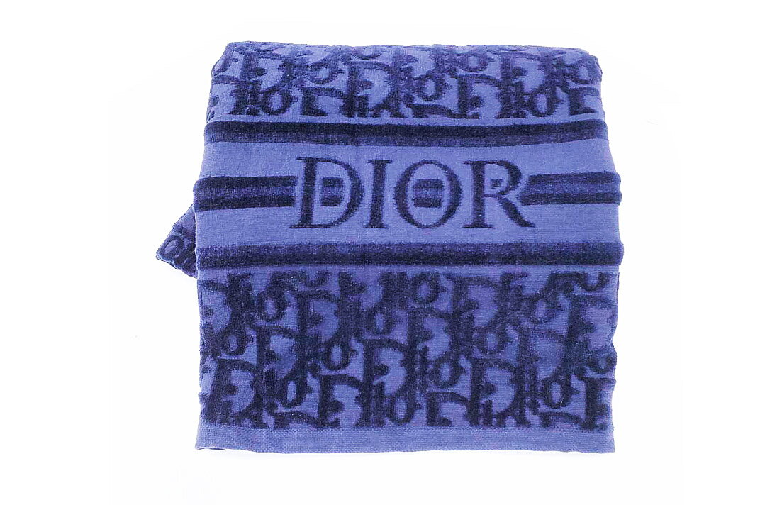 Dior (ディオール)ズッカ オブリーク ビーチタオル ネイビー 大判【中古】【人気】【未使用品】1632.