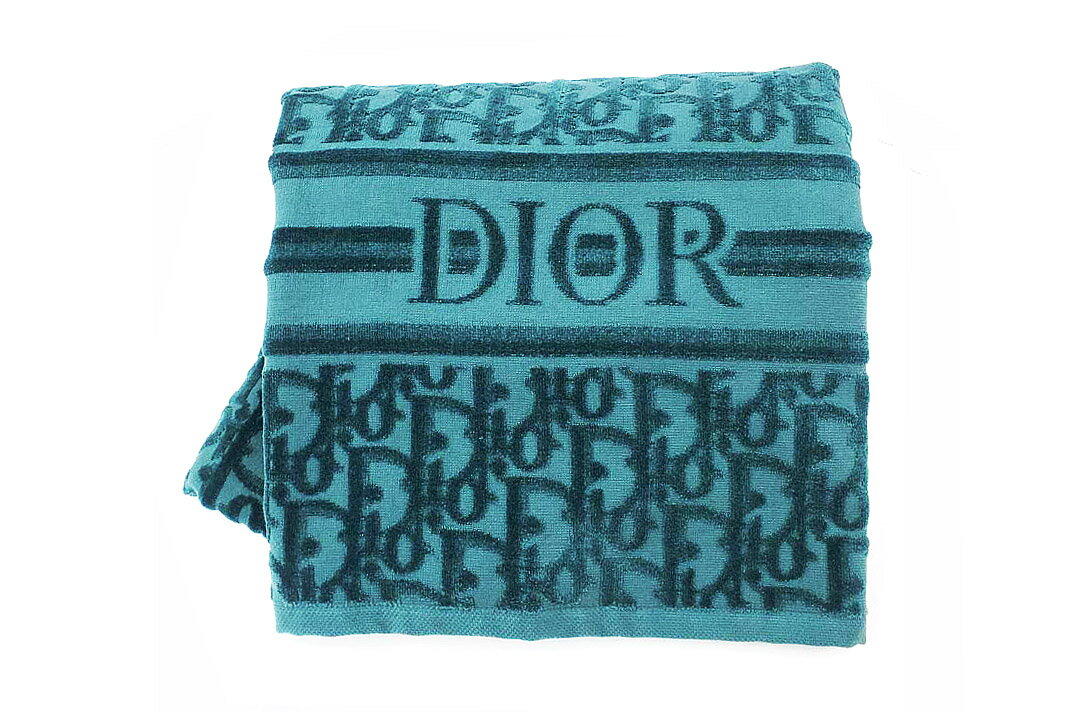 Dior (ディオール)ズッカ オブリーク ビーチタオル グリーン 大判【中古】【人気】【未使用品】1633.