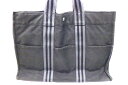 HERMES【エルメス】 ニューフールトゥ MM グレー キャンバス 【中古】【人気】【キャンバスシリーズ】6302.