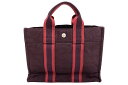 HERMES【エルメス】 ニューフールトゥ PM ボルドー キャンバス 【中古】【人気】【キャンバスシリーズ】5501.