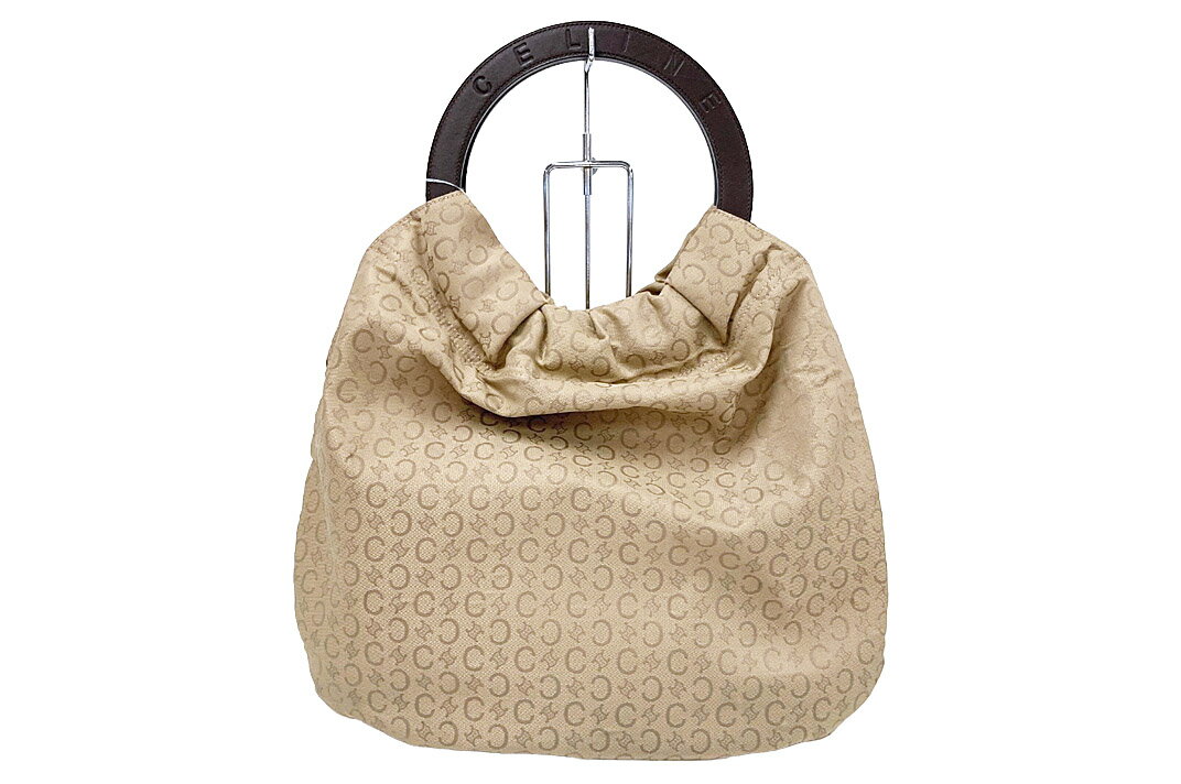 CELINE(セリーヌ）Cマカダム柄 ハンドバッグ　キャンバス/レザー　サークルハンドル【中古】【人気】【お勧め】3892.(4)