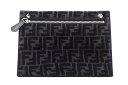 FENDI(フェンディ)クラッチバッグ ズッカ柄 7AR895 モノトーン【中古】【人気】【美品】6061.