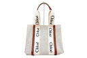 Chloe(クロエ)WOODY ウッディトートバッグ キャンバス レザー ホワイト& ブラウン スリーパー付き【中古】【人気】【美品】2265.