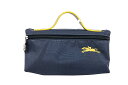 Longchamp(ロンシャン)コスメポーチ ル ・プリアージュ クラブ 3700 619 556 ネイビー/イエロー【中古】【人気】【美品】5585.