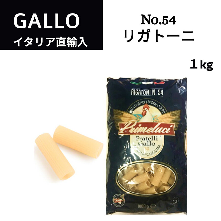 No.54 リガトーニ 1kg GALLO（ガッロ）PRIMELUCI（プリメルーチ） イタリア直輸入 ショートパスタ マカロニ ジャパンソルト ドルチェヴィータ アラビアータ 父の日