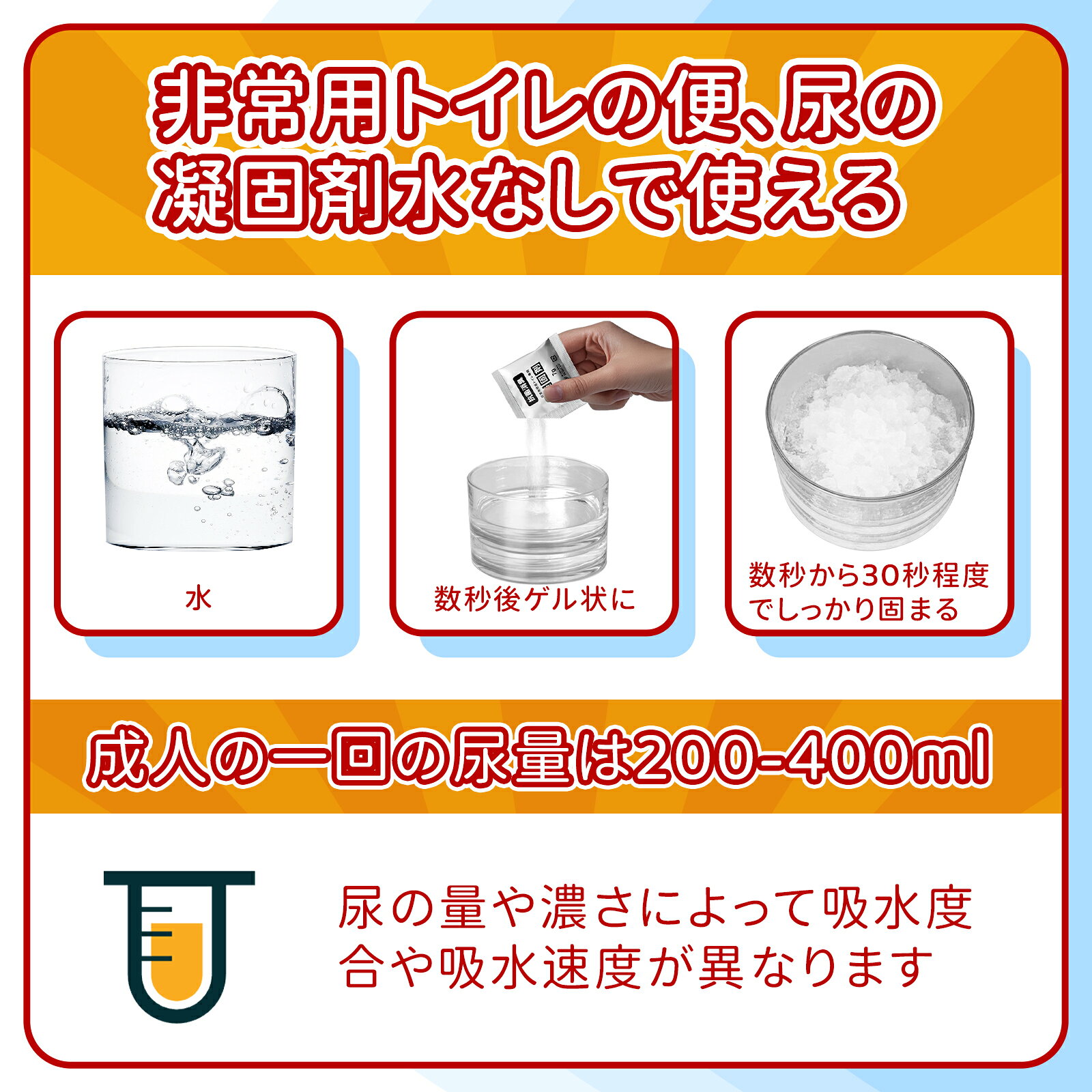 【除菌 消臭】簡易トイレ 災害用 凝固剤 60-600回分 個包装 防災用品 防災グッズ 防災セット 非常用簡易トイレ 汚物袋付き コンパクト アウトドア 介護用 防災 携帯トイレ 台風 洪水 災害時 断水時 簡単使用 長期保存 半永久 15年保存 防災士監修 dolemi-shop-10000949 どれみショップ サンプル画像2