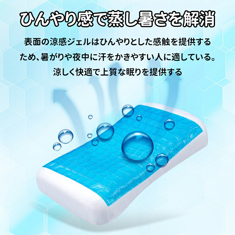 ＼5倍ポイント/【冷感・ひんやり】枕 首が痛くならない 人気 まくら ジェル枕 低反発枕 低め高め選択可能 横向き寝 仰向け寝 寝返りやすい 通気性 ストレートネック カバー付き プレゼント 敬老の日 低反発まくら 柔らかい 体圧分