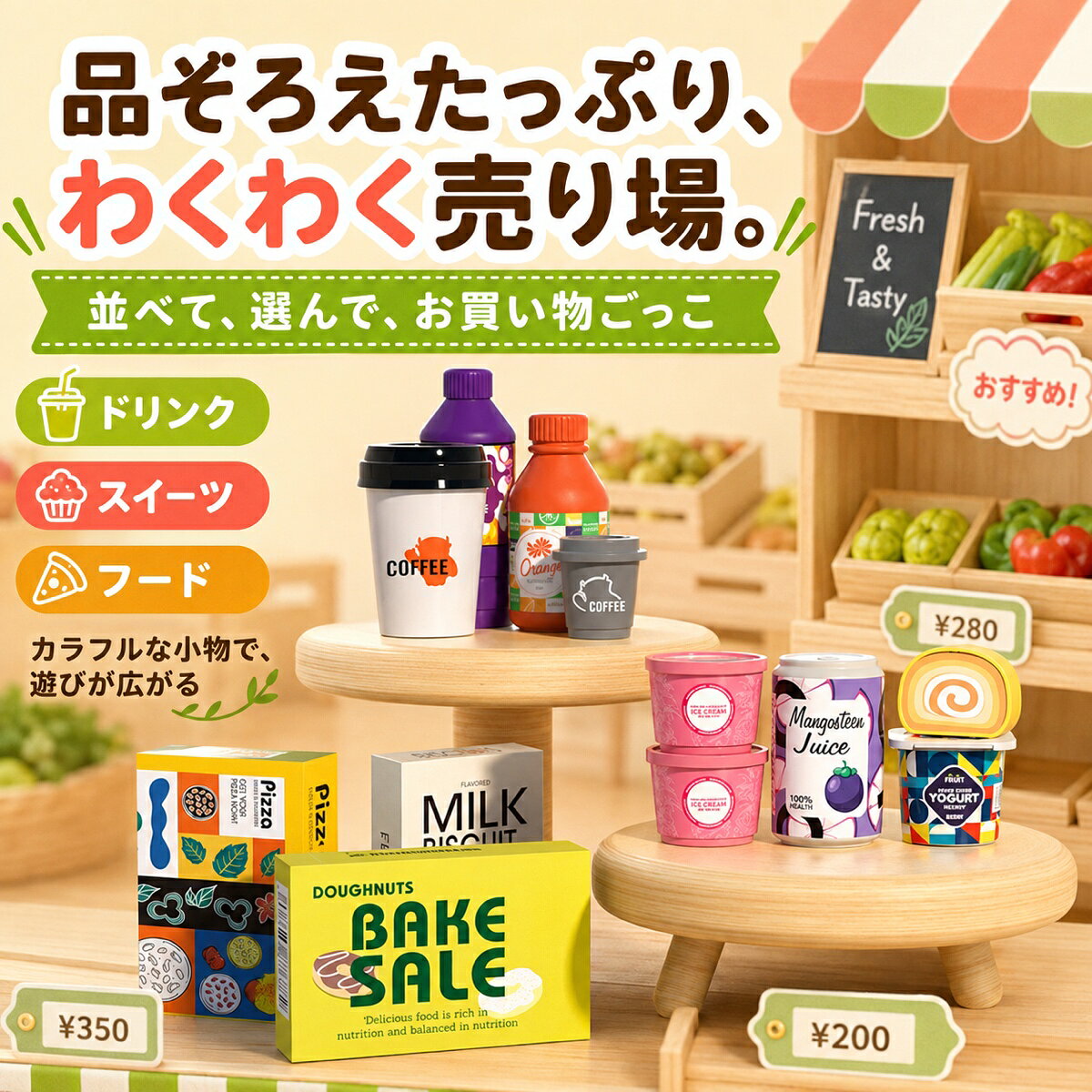 ままごと 買い物ごっこ レジおもちゃ 室内遊び 室内ゲーム お店屋さん スキャナー POSマシン レジボックス ごっこ遊び お店屋さん 男の子 女の子 親子遊び 学習 知育玩具 食べ物認知 おもちゃ 幼稚園 入園祝い 誕生日プレゼント　グリーン dolemi-shop-10000304 どれみショップ サンプル画像2