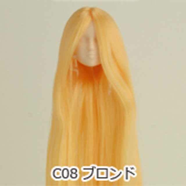 送料無料 OB22 OB24 OB26 27-01 植毛ヘッド ホワイティ肌 頭髪 ブロンド 27HD-F01WC08