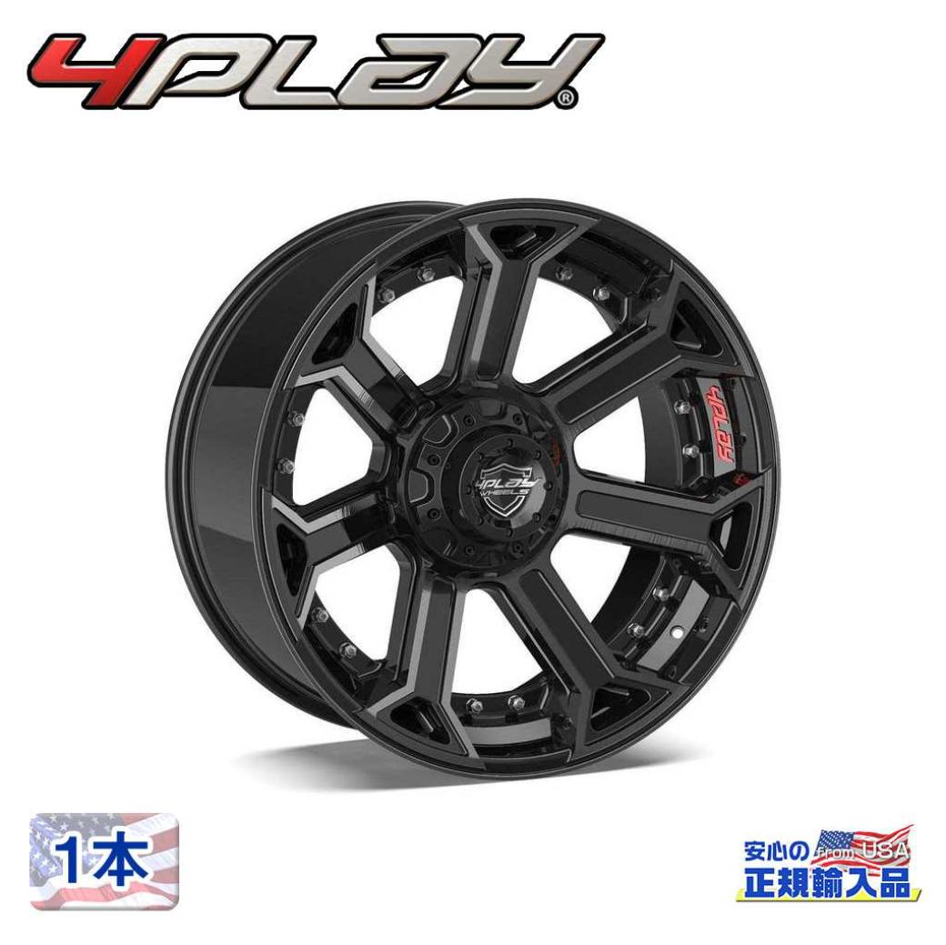 樂天商城 - 【4PLAYWHEELS(4プレイ)正規品】22インチアルミホイール 1本Gen2/4P70 22×10 6H139.7 -18 CB106ブラック/ブラッシュドスポークフェイス 汎用