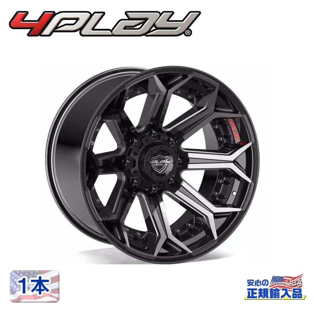 樂天商城 - 【4PLAYWHEELS(4プレイ)正規品】20インチアルミホイール 1本Gen2/4P80R 20×10 6H139.7 -18 CB106グロスブラック/ブラッシュドスポークフェイス・ダークティント 汎用