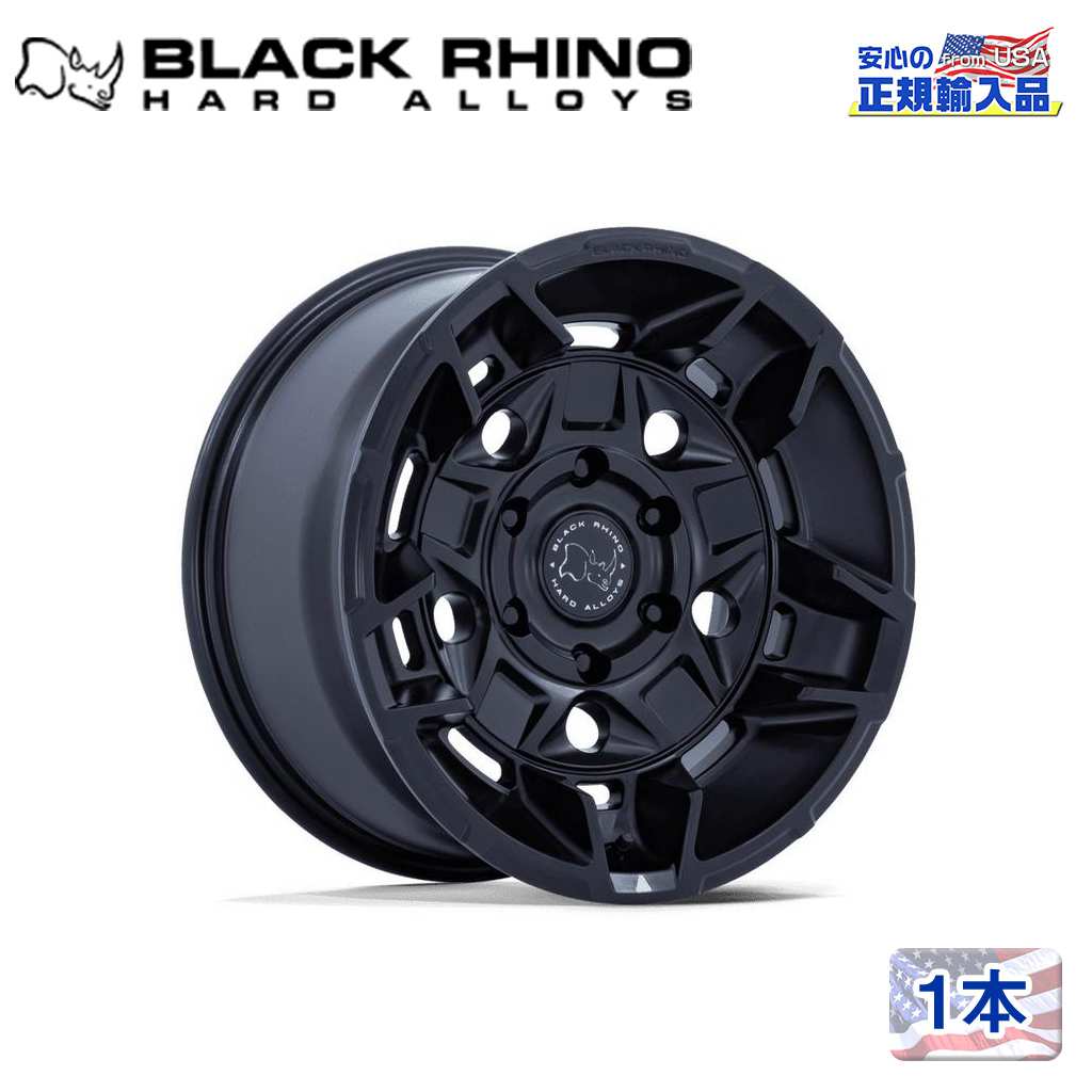 Rakuten - 【Black Rhino 正規品】17インチ アルミホイール 1本BR028 GUARD 17×8.5 5H 130 25 CB71.6MATTE BLACK(マットブラック)汎用/BR028MX17855Q25