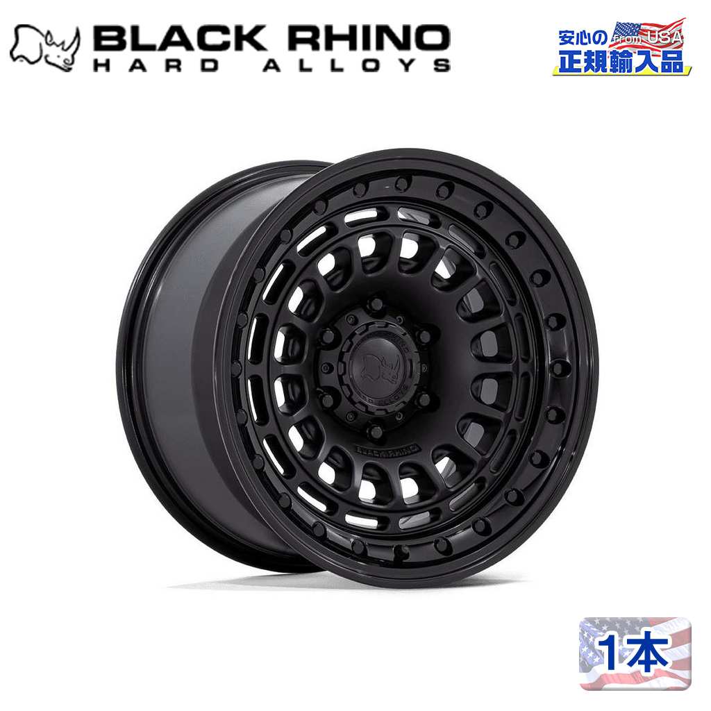 樂天商城 - 【Black Rhino 正規品】17インチホイール 1本BR014 SAHARA 17×9 6H 139.7 ±0 CB106.1MATTE BLACK W/ GLOSS BLACK LIP汎用/BR014MB17906800