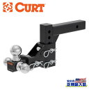 【CURT(カート)正規代理店】アジャスタブルトライボールマウント 2インチ角・1-7/8 インチ、2 インチ、2-5/16 インチボール付き汎用