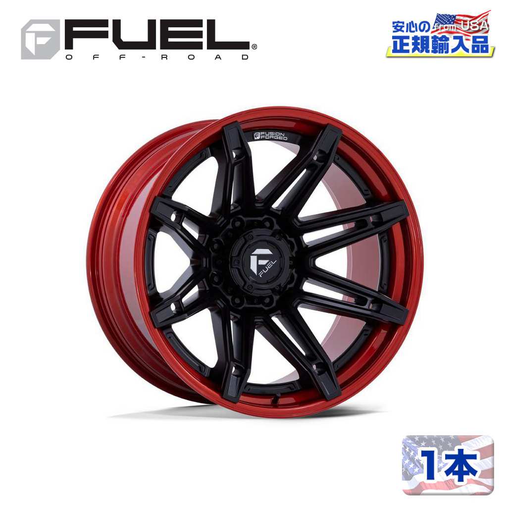 Rakuten - 【FUEL OFFROAD (フューエルオフロード) 正規代理店】20インチホイール 1本FC401 BRAWL 20×10 8H 165.1 -18 CB125.1MATTE BLACK W/ CANDY RED LIP(マットブラック/キャンディーレッドリップ)汎用/FC401MQ20108018N