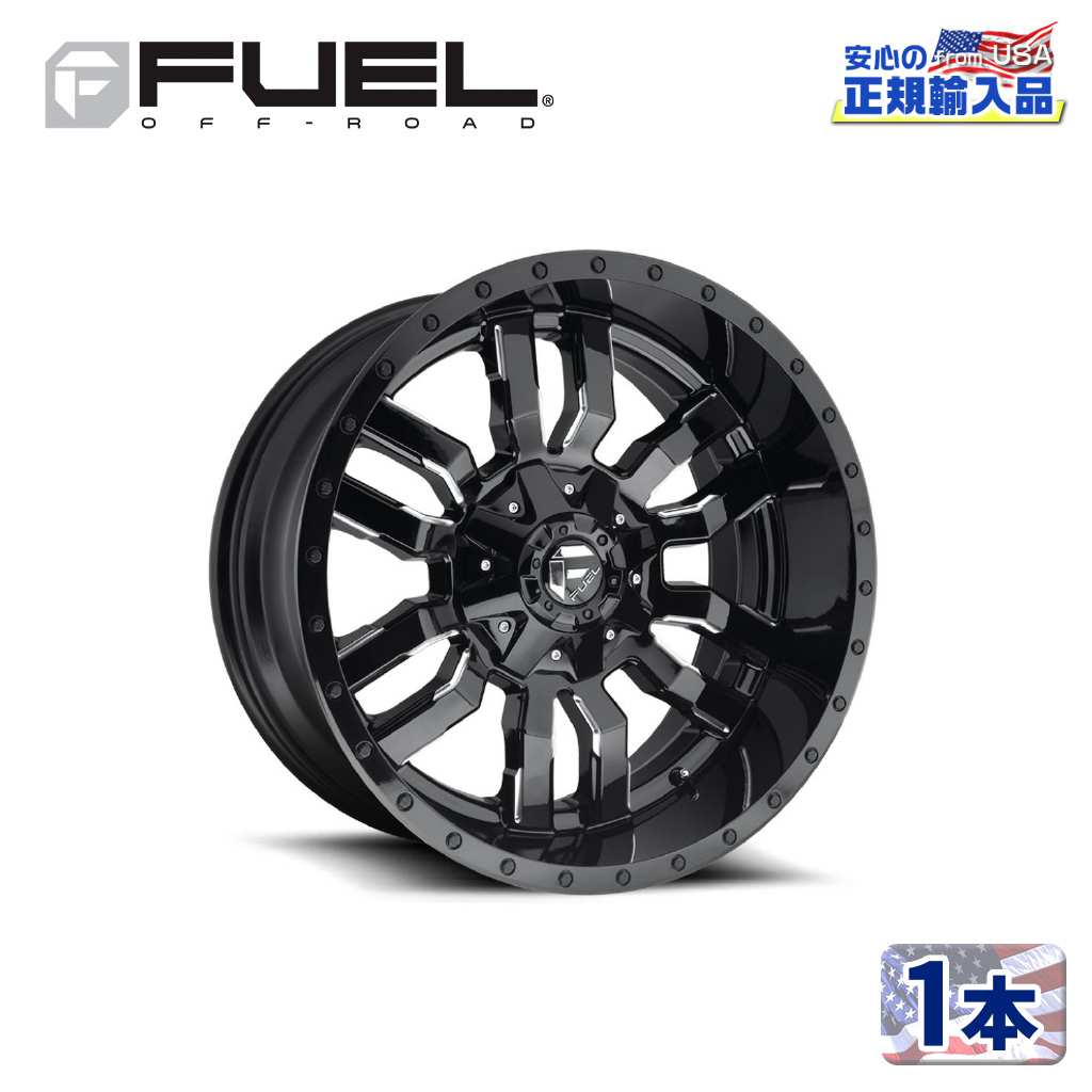 【FUEL OFFROAD (フューエルオフロード) 正規代理店】17インチアルミホイール 1本D595 SLEDGE スレッジ17×9 6H135/139.7 +2 CB106.1グロスブラックミルド 汎用/D59517909849