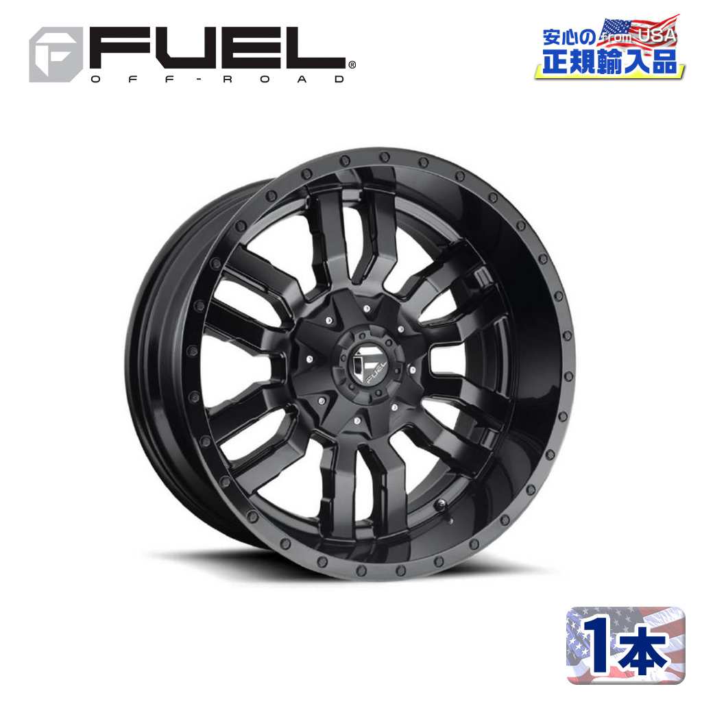 乐天商城 - 【FUEL OFFROAD（フューエルオフロード）正規輸入総代理店】20インチアルミホイール 1本汎用 D596 SLEDGE スレッジ マットブラック/グロスブラックリップ20×9 6H 135/139.7 +19 CB106.1