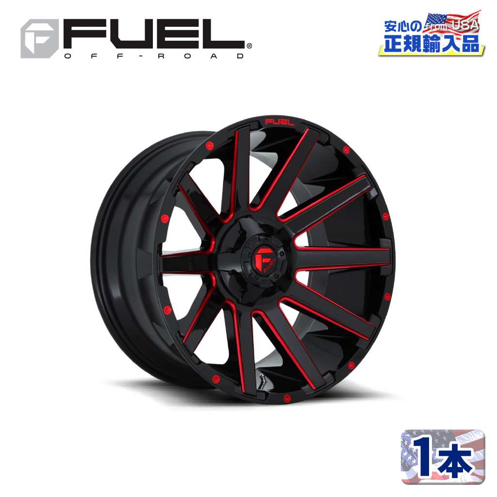 樂天商城 - 【FUEL OFFROAD (フューエルオフロード) 正規代理店】20インチアルミホイール 1本D643 CONTRA コントラ20×10 5H139.7/150 -18 CB110.1GLOSS BLACK RED TINTED CLEAR 汎用/D64320007047