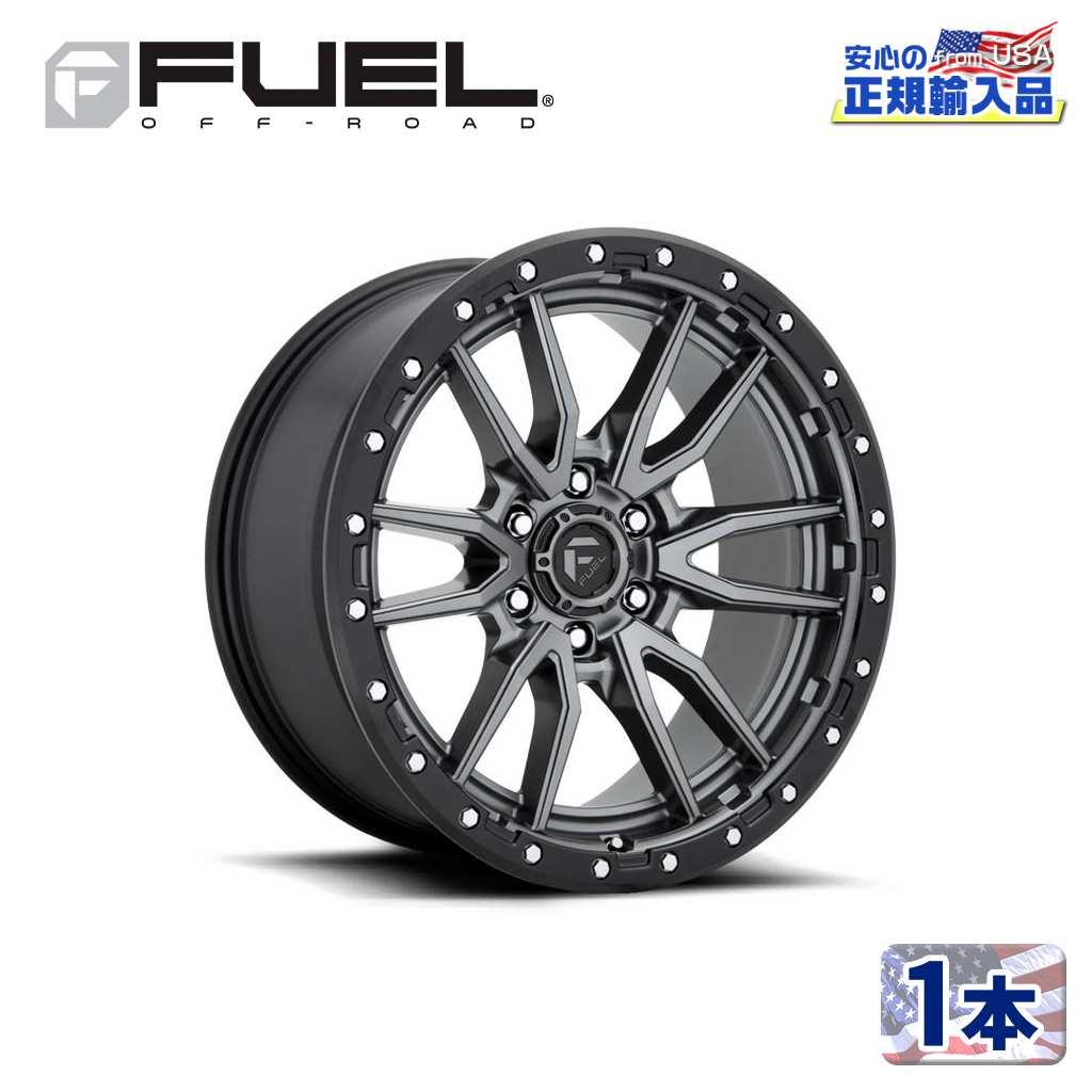 樂天商城 - 【FUEL OFFROAD (フューエルオフロード) 正規代理店】20インチアルミホイール 1本D680 REBEL 820×9 8H165.1 +1 CB125.1MATTE GUN METAL BLACK BEAD RING 汎用/D68020908250