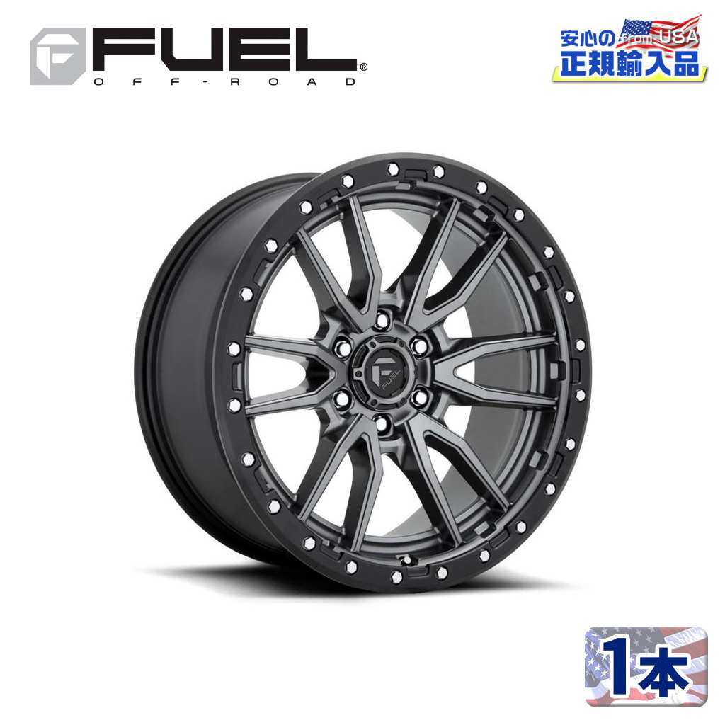 ●商品について●BRAND(読み)FUEL OFFROAD(フューエルオフロード)正規輸入総代理店商品内容 22インチアルミホイール(1本)適合車種 汎用 適合年式・型式 材質 アルミフィニッシュ アンスラサイト センターW/ ブラックリップフィニッシュ説明 -付属品 -メーカー品番 D68022008950商品重量 -商品詳細1 【シリーズ名】D680 REBEL6商品詳細2 【シリーズ名 読み】レベル商品詳細3 【ホイール詳細】 ・ホイールサイズ（インチ）：22 ・リム幅：10J ・ホイール穴：6H ・PCD：135 ・オフセット：-13 ・ハブ径：87.1予備事項1 【強度マーク】SAE J2530予備事項2 -予備事項3 タイヤとの組み合わせも可能でございます。タイヤメーカーはYOKOHAMA・BF GOODRICH・TOYO等基本的に全てのメーカーで対応可能ですので、お気軽にご相談ください。取り付けにあたっての注意事項1 ・車の年式・走行・個体差などで多少干渉したりする場合がありますが その場合はフェンダーライナー加工、スペーサーなどで対応してください。 その理由でのクレーム・キャンセル等はお受けすることができかねますので御了承ください。取り付けにあたっての注意事項2 タイヤサイズによってはリフトアップが必要となります。取り付けにあたっての注意事項3 -テクニカルレベル -取り付け予想時間 --梱包 サイズ 縦 -cm梱包 サイズ 横 -cm梱包 サイズ 高さ -cm梱包 3サイズ 計 -cm梱包 本体重量 -●弊社管理欄●ロケーション番号-管理番号 D68022008950出荷番号 D68022008950