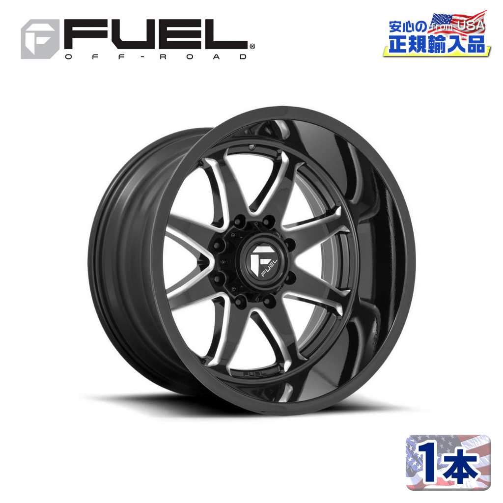 Rakuten - 【FUEL OFFROAD（フューエルオフロード）正規輸入総代理店】20インチアルミホイール 1本汎用 D749 HAMMER ハンマー グロスブラックミルド20×9 8H 165.1 +1 CB125.2