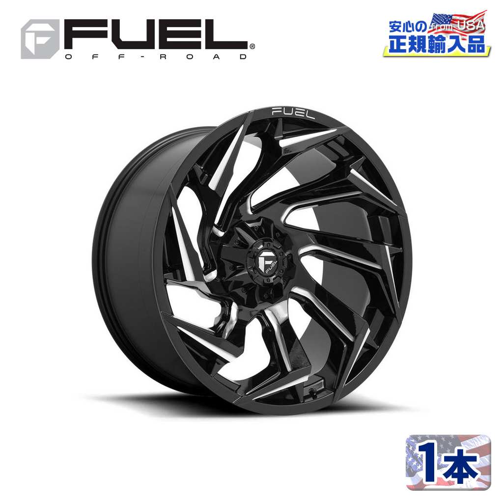 【FUEL OFFROAD（フューエルオフロード）正規輸入総代理店】22インチアルミホイール 1本汎用 D753 REACTION リアクション グロスブラックミルド22×12 5H 139.7/150 -44 CB110.2